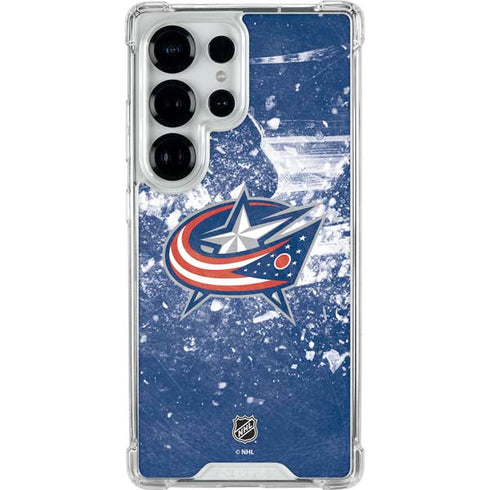 NHL Columbus Blue Jackets Frozen Galaxy S25 Ultra Clear Case